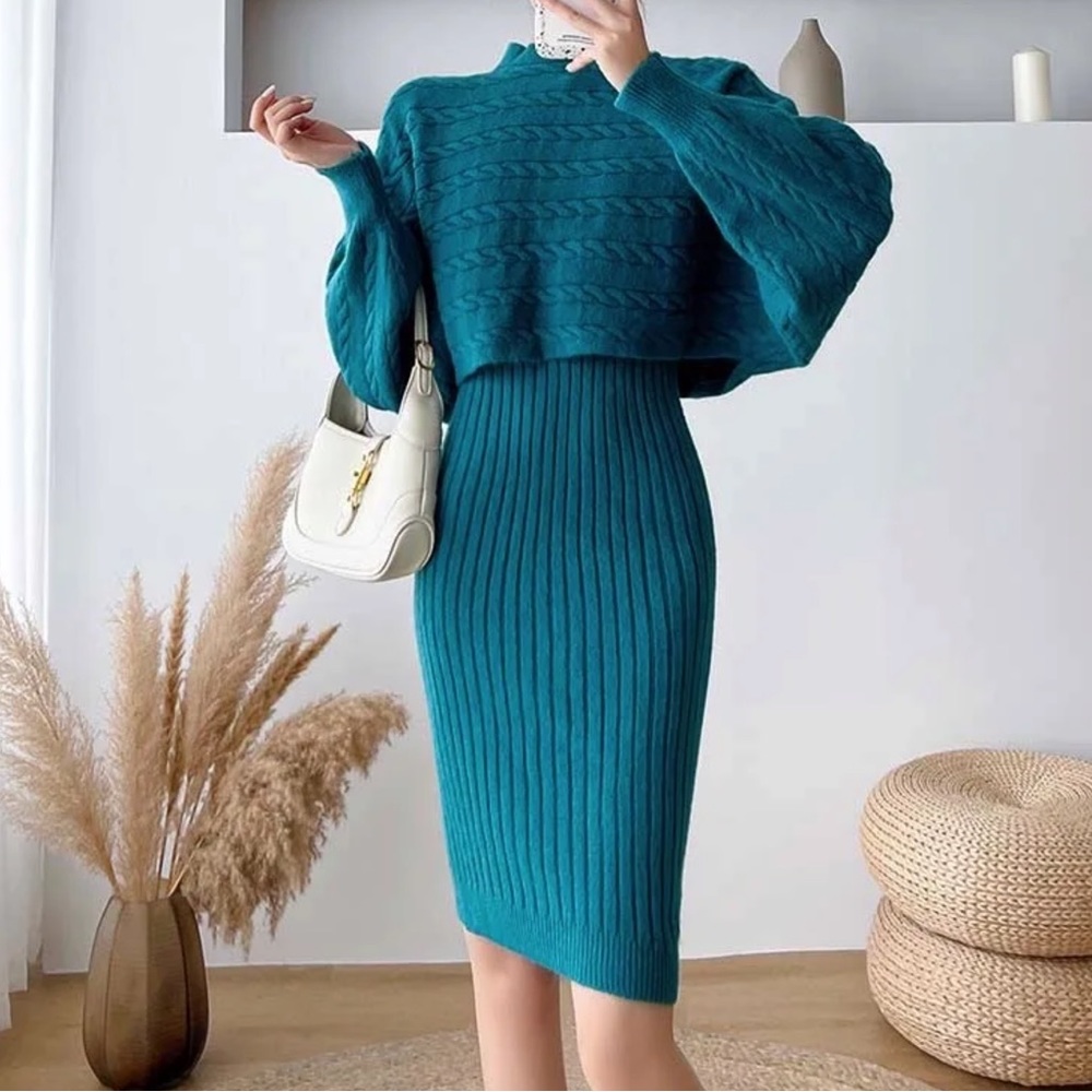 Handmade Luxury Soft Sweater Dress Set - Picture 3 of 14
